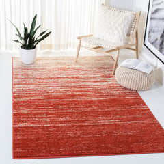 Area Rug, 9 x 12 ft, Orange and Gray Polypropylene