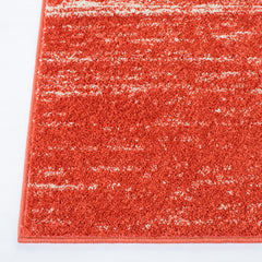 Area Rug, 9 x 12 ft, Orange and Gray Polypropylene