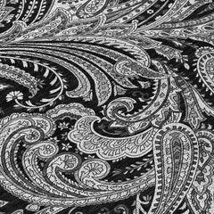 Area Rug, 9 x 12 ft, Paisley Pattern in Gray and Black