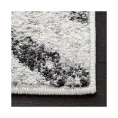 Area Rug, 9 x 12 ft Rectangle with Ivory and Gray Polypropylene