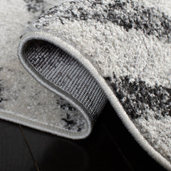 Area Rug, 9 x 12 ft Rectangle with Ivory and Gray Polypropylene