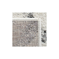 Area Rug, 9 x 12 ft Rectangle with Ivory and Gray Polypropylene