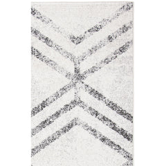 Area Rug, 9 x 12 ft Rectangle with Ivory and Gray Polypropylene