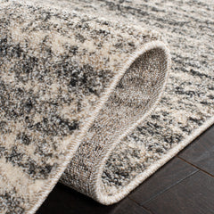 Area Rug, 9 x 12 ft Rectangle with Ivory/Gray Pattern