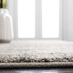 Area Rug, 9 x 12 ft Rectangle with Ivory/Gray Pattern