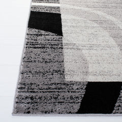 Area Rug, 9 x 12 ft, Red and Gray Geometric in Polypropylene