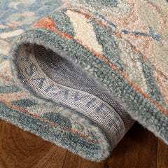 Area Rug, 9 x 12 ft with Blue and Rust Wool