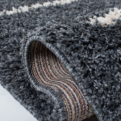 Area Rug, 9 x 12 ft with Dark Gray and Ivory Stripes