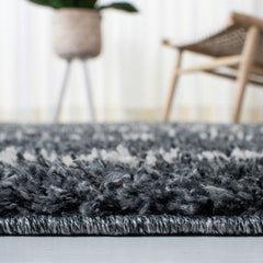 Area Rug, 9 x 12 ft with Dark Gray and Ivory Stripes