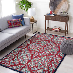 Area Rug, 9 x 12 ft Wool in Red and Green