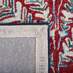 Area Rug, 9 x 12 ft Wool in Red and Green