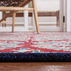 Area Rug, 9 x 12 ft Wool in Red and Green