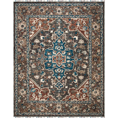 Area Rug, 9' x 12' Hand Tufted Wool in Charcoal/Light Brown