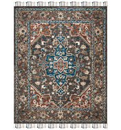 Area Rug, 9' x 12' Hand Tufted Wool in Charcoal/Light Brown