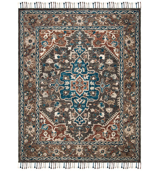 Area Rug, 9' x 12' Hand Tufted Wool in Charcoal/Light Brown