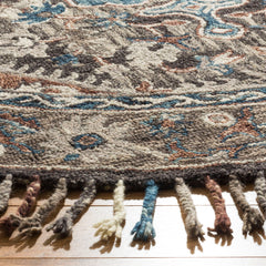 Area Rug, 9' x 12' Hand Tufted Wool in Charcoal/Light Brown