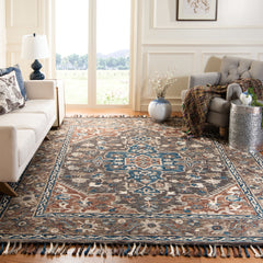 Area Rug, 9' x 12' Hand Tufted Wool in Charcoal/Light Brown