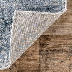 Area Rug, 9' x 12' in Blue Abstract Pattern