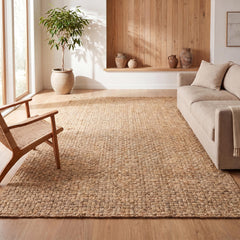 Area Rug, 9' x 12' in Natural with Handwoven Weave