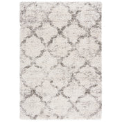 Area Rug, 9' x 12' Rectangle with Ivory and Gray Geometric Pattern