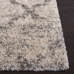 Area Rug, 9' x 12' Rectangle with Ivory and Gray Geometric Pattern
