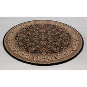 Area Rug, 94 Inch Round with Ivory, Green and Red