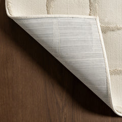 Area Rug, Checkered Recycled Polyester in Beige