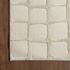 Area Rug, Checkered Recycled Polyester in Beige