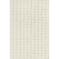 Area Rug, Checkered Recycled Polyester in Beige