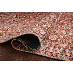 Area Rug in 7'6" x 9'6" Oriental Pattern with Beige, Blue, Orange and Red Colors