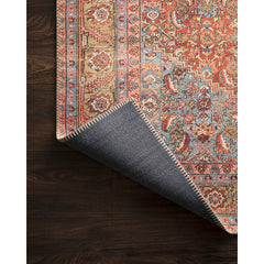 Area Rug in 7'6" x 9'6" Oriental Pattern with Beige, Blue, Orange and Red Colors