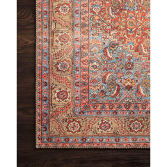 Area Rug in 7'6" x 9'6" Oriental Pattern with Beige, Blue, Orange and Red Colors