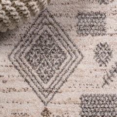 Area Rug in Beige and Gray, 7'7" x 10'2"