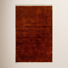 Area Rug in Red and Black Wool, 5 ft x 7 ft 6 in