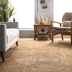 Area Rug in Tan Jute and Sisal, 7'6" x 9'6"