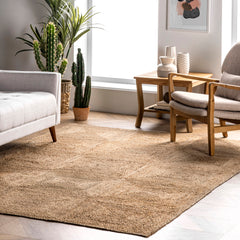 Area Rug in Tan Jute and Sisal, 7'6" x 9'6"