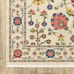 Area Rug, Nylon and Wool, Pink with Blue and Beige