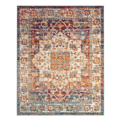 Area Rug, Oriental Pattern in Orange Polypropylene