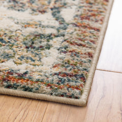 Area Rug, Oriental Pattern in Orange Polypropylene