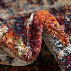Area Rug, Oriental Pattern in Orange Polypropylene