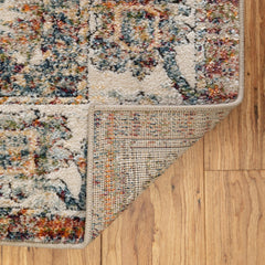 Area Rug, Oriental Pattern in Orange Polypropylene