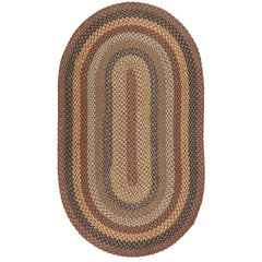 Area Rug, Oval 5' x 7' in Brown Polyester