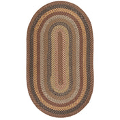Area Rug, Oval 5' x 7' in Brown Polyester