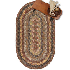 Area Rug, Oval 5' x 7' in Brown Polyester