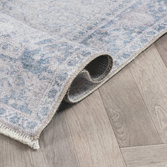Area Rug, Polyester in Blue with Oriental Pattern
