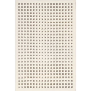 Area Rug, Polyester with Ivory Geometric Design