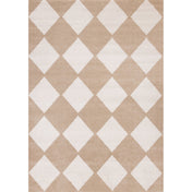 Area Rug, Polypropylene, Beige and Cream with Diamond Pattern