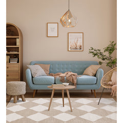 Area Rug, Polypropylene, Beige and Cream with Diamond Pattern