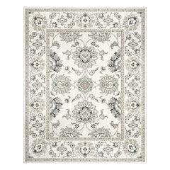 Area Rug, Polypropylene, Gray/Ivory with Floral Pattern