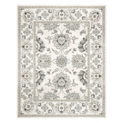 Area Rug, Polypropylene, Gray/Ivory with Floral Pattern